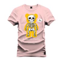 Camiseta T-Shirt Unissex Eestampada Algodão Urso Caveira Bolada Chok