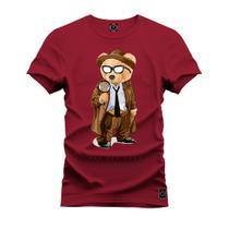 Camiseta T-Shirt Unissex Eestampada Algodão Urso Detetive - Nexstar