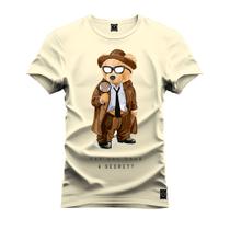 Camiseta T-Shirt Unissex Eestampada Algodão Urso Detetive - Nexstar