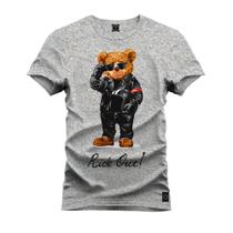 Camiseta T-Shirt Unissex Eestampada Algodão Urso Estiloso