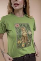 Camiseta T shirts Feminina Estampada Verde
