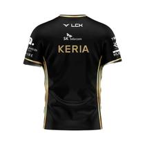 Camiseta T1 All-Black League of Legends 2025 Campeão Mundial Tamanho Grande Esports Hiking Top