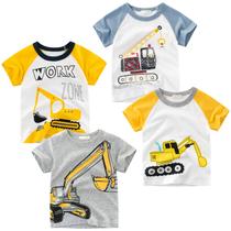 Camiseta TABNIX Excavator de manga curta para meninos de 2 a 7 anos, pacote com 4