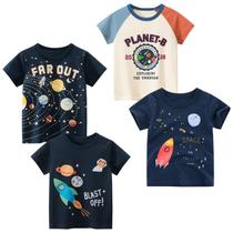 Camiseta TABNIX Interstellar de manga curta, pacote com 4, meninos de 2 a 7 anos Camiseta TABNIX Interstellar de manga curta, pacote com 4, meninos de 2 a 7 anos