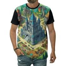 Camiseta Tabuleiro Rpg Fantasia Medieval Castelos Florestas Camiseta Tabuleiro Rpg Fantasia Medieval Castelos Florestas