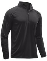 Camiseta TACVASEN de Manga Longa com Zíper 1/4 Proteção UV Preta G Camiseta TACVASEN de Manga Longa com Zíper 1/4 Proteção UV Preta G