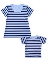 Camiseta Tal Mãe Tal Filho Listrada Branca Azul Camiseta Tal Mãe Tal Filho Listrada Branca Azul
