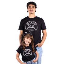 Camiseta Tal Pai Tal Filho Controle X Player 1 e 2 Dia dos Pais