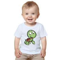 Camiseta Tartaruga Tartaruguinha Camisa Personalizada Blusa Infantil e Juvenil Algodão com Poliéster