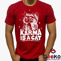 Camiseta Taylor Swift 100% Algodão Karma is a Cat Pop Geeko