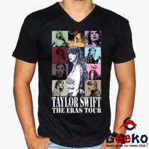 Camiseta Taylor Swift 100% Algodão The Eras Tour Pop Geeko