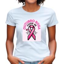 Camiseta Tema Outubro Rosa Laço Babylook Feminina Prevenção Cancêr de Mama blusa plus size mulher Camiseta Tema Outubro Rosa Laço Babylook Feminina Prevenção Cancêr de Mama blusa plus size mulher