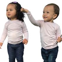 Camiseta Térmica Bebe Infantil Inverno Peluciada Blusa Segunda pele Bebe Manga Longa