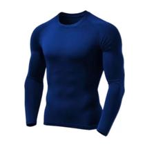Camiseta Térmica Camisa Masculina Azul Inverno Frio Flanelada Segunda Pele