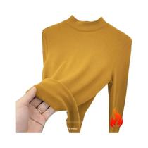 Camiseta Térmica Feminina De Fleece Macio, Veludo Dupla Face, Gola Meia-Alta, Camisa Base Quente Camiseta Térmica Feminina De Fleece Macio, Veludo Dupla Face, Gola Meia-Alta, Camisa Base Quente