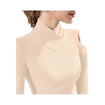 Camiseta Térmica Feminina De Gola Alta Em Fleece Para Outono E Inverno