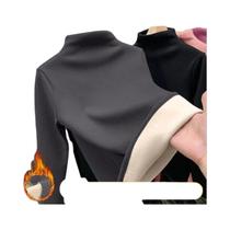 Camiseta Térmica Feminina De Inverno Manga Longa Gola Alta Pulôver Básica Lisa Camiseta Térmica Feminina De Inverno Manga Longa Gola Alta Pulôver Básica Lisa