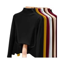 Camiseta Térmica Feminina De Manga Longa, Ajuste Slim, Gola Alta, Roupa Térmica Para Outono E