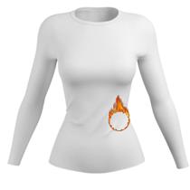 Camiseta Térmica Feminina Longa Manga Para Frio Flanelada Branca Tamanho Único