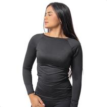 Camiseta Térmica Feminina Manga Longa Proteção Uv Segunda Pele Básica Camiseta Térmica Feminina Manga Longa Proteção Uv Segunda Pele Básica