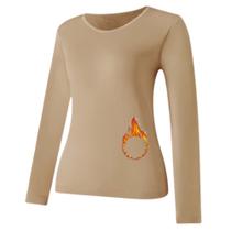 Camiseta Térmica Feminina Para Frio Segunda Pele Cor Bege