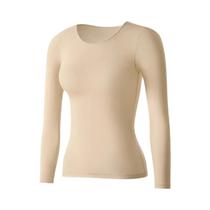 Camiseta Térmica Feminina Ultra-Fina E Sem Costura, Aconchegante, Casual, De Manga Longa Para Dormir