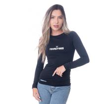 Camiseta Térmica Feminina Uv50+ Texas Farm - Uvf006 - Preto/ Branco