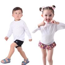 Camiseta Térmica Infantil Proteção Solar Uv50+ Tam 1 Ao 6 Branca