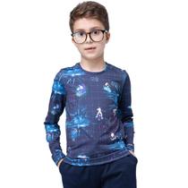 Camiseta Térmica Infantil Unissex Estampada Thermo Fine - Wp