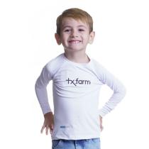 Camiseta Térmica Infantil Unissex Uv50+ Texas Farm - Uvmini001 - Branco