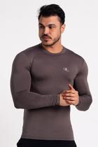 Camiseta Térmica Manga Longa Masculina Chumbo Camiseta Térmica Manga Longa Masculina Chumbo