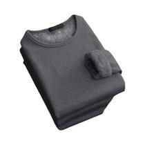 Camiseta Térmica Masculina De Inverno Em Veludo Grosso De Manga Longa Com Gola Redonda - Top Da Moda