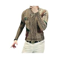 Camiseta Térmica Masculina De Manga Longa Grossa Com Estampa Quente E Confortável Camiseta Térmica Masculina De Manga Longa Grossa Com Estampa Quente E Confortável