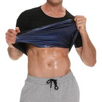 Camiseta térmica masculina modeladora com manga curta redutor de medidas efeito sauna