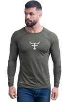 Camiseta Térmica Masculina Uv50+ Texas Farm - Uvm006 - Verde Militar/ Branco