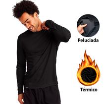 Camiseta Térmica Peluciada Segunda Pele Slim Fitness Extra-Hot Dias Frios