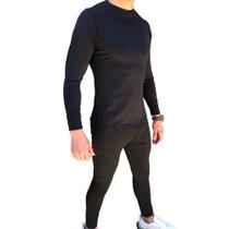Camiseta Térmica Segunda Pele Preta + Calça Térmica Segunda Pele Preta