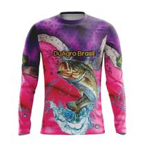 Camiseta Térmica Sublimada Duagro Feminina Pescaria BlackBass Rosa Suplex Dry UV Camiseta Térmica Sublimada Duagro Feminina Pescaria BlackBass Rosa Suplex Dry UV