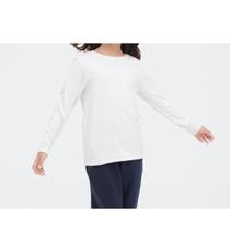 Camiseta Térmica Uniqlo Heattech Infantil Manga Longa Branca Camiseta Térmica Uniqlo Heattech Infantil Manga Longa Branca