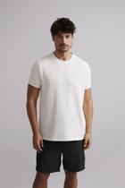 Camiseta Texturizada Linen Blend Slim Fit - Off White