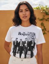 Camiseta The Beatles Blusa Branca Banda de Rock Adulto Unissex Bocm446