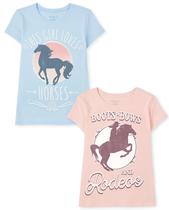Camiseta The Children's Place de manga curta, pacote com 2, para meninas de 14 anos Camiseta The Children's Place de manga curta, pacote com 2, para meninas de 14 anos