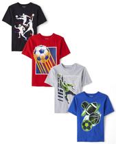 Camiseta The Children's Place de manga curta, pacote com 4 crianças de 7 a 8 anos Camiseta The Children's Place de manga curta, pacote com 4 crianças de 7 a 8 anos
