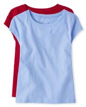 Camiseta The Children's Place Everday de manga curta para meninas, pacote com 2