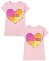 Camiseta The Children's Place Girls, pacote com 2 BEST/FRIENDS 5/6