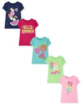 Camiseta The Children's Place Girls Summer Foods, pacote com 5
