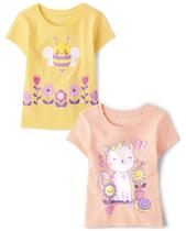 Camiseta The Children's Place Toddler Girls, pacote com 2 unidades