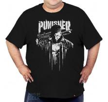 Camiseta The Punisher Plus Size Camisa Grande Justiceiro