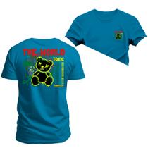 Camiseta The Wored Urso Neon Frente e Costas Plus Size Extra Grande Algodão Estampa Dtf Premium