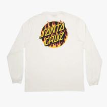 Camiseta thrasher manga longa flame dot ss - off white